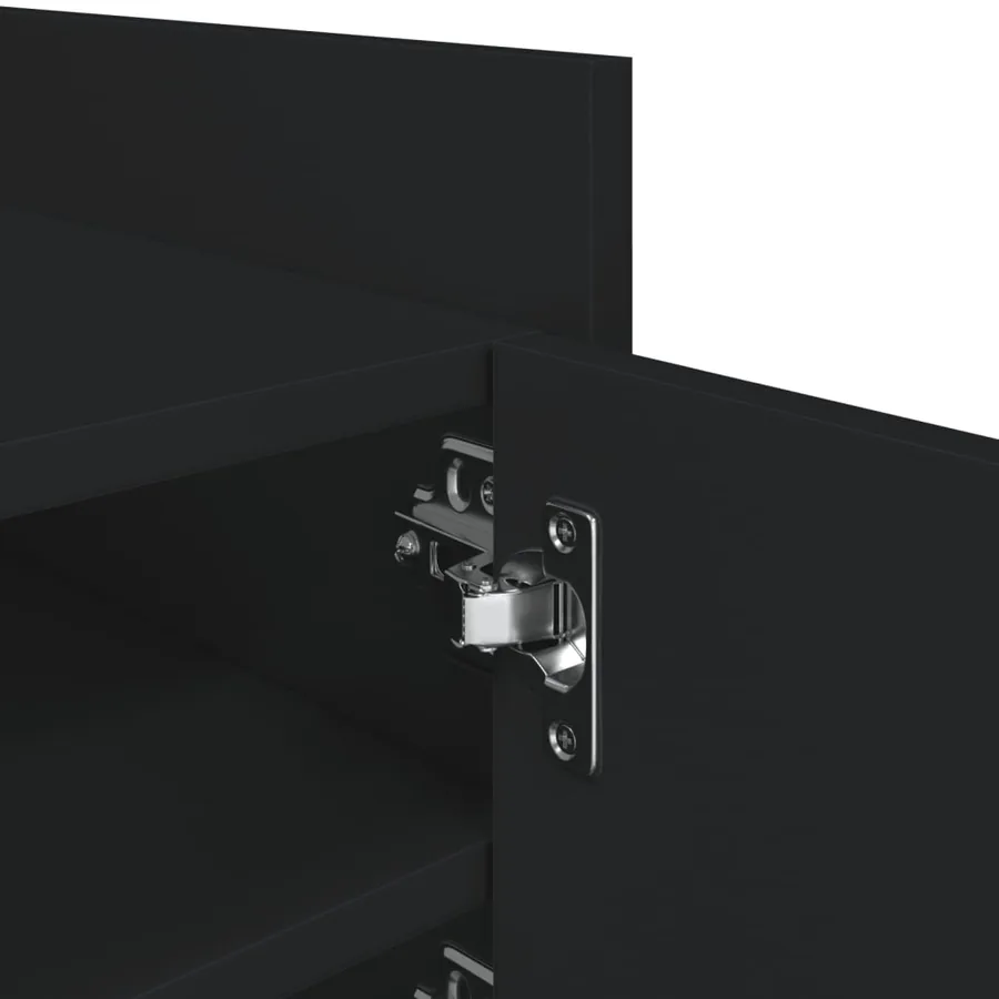 Meuble TV noir 80x35x40 cm bois d’ingénierie - 9