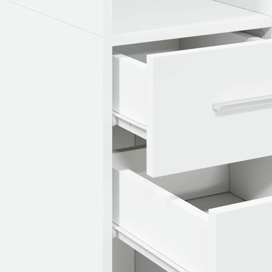 Buffet haut blanc 50x42,5x185 cm bois d'ingénierie - 7