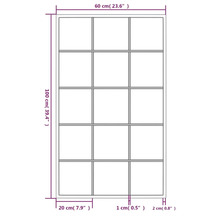 Miroirs muraux 3 pcs noir 100x60 cm métal - 7