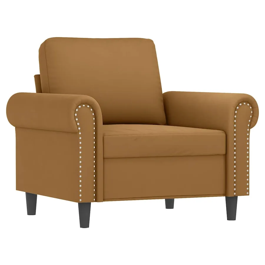 Fauteuil avec repose-pied Marron 60 cm Velours - 4