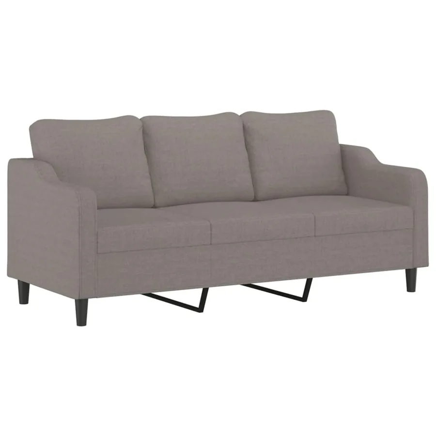 Canapé à 3 places avec repose-pieds Taupe 180 cm Tissu - 4