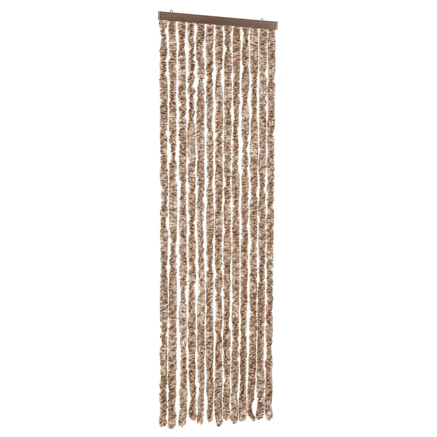 Rideau anti-mouches beige et marron foncé 56x200 cm chenille - 2
