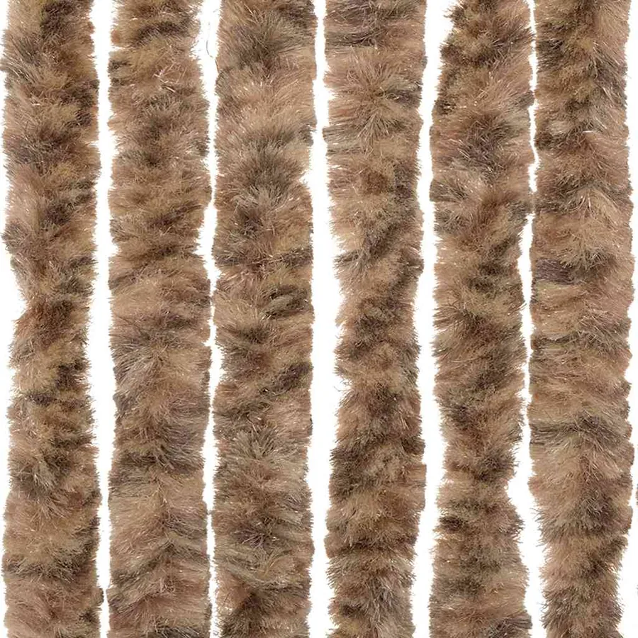 Rideau anti-mouches beige et marron foncé 56x200 cm chenille - 6