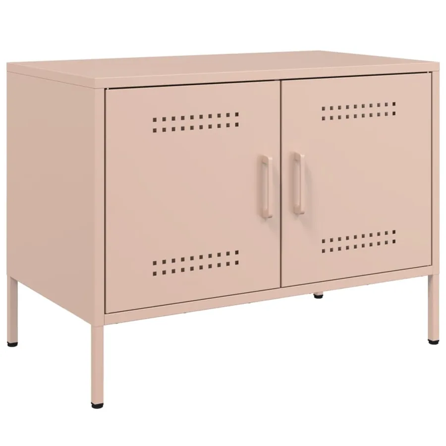 Meuble TV rose 68x39x50,5 cm acier - 2