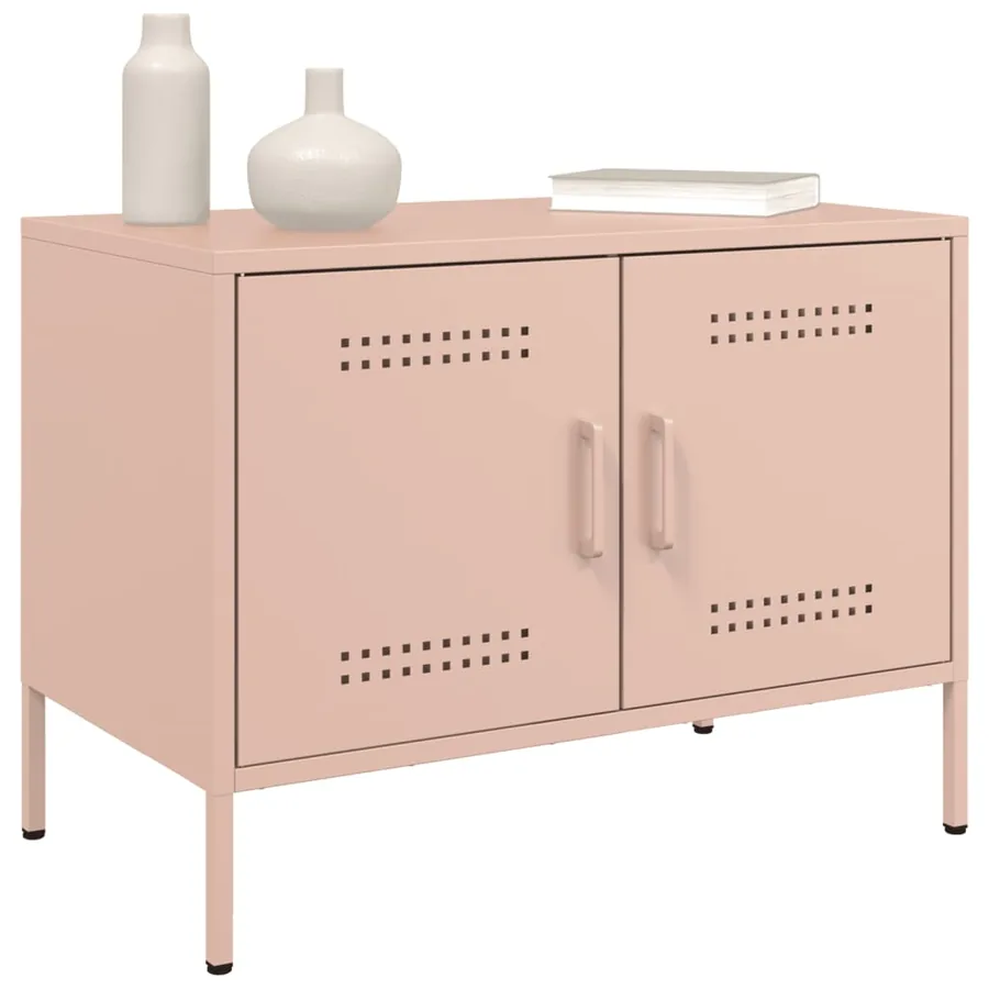 Meuble TV rose 68x39x50,5 cm acier - 4