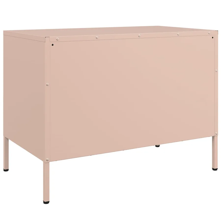 Meuble TV rose 68x39x50,5 cm acier - 8