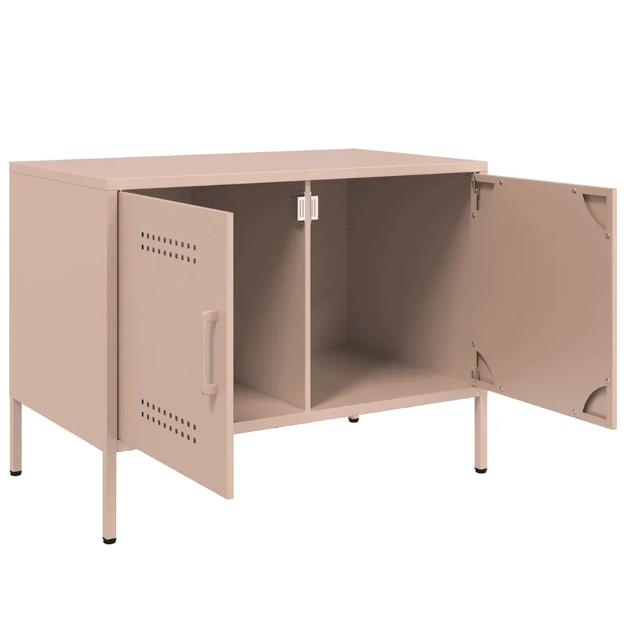 Meuble TV rose 68x39x50,5 cm acier - 9