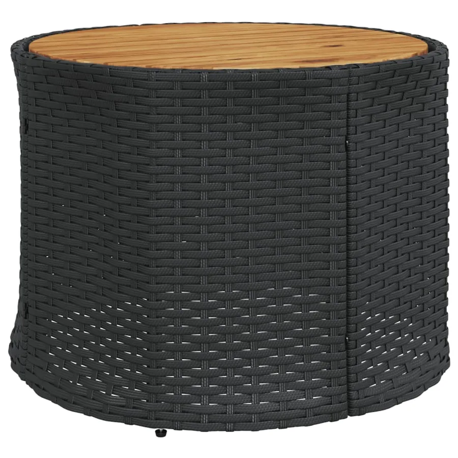 Canapé de jardin table coussins demi-rond noir résine tressée - 5