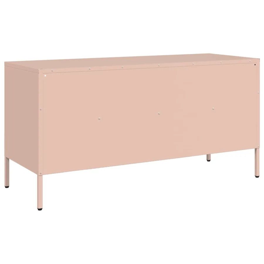 Meuble TV rose 100,5x39x50,5 cm acier - 8