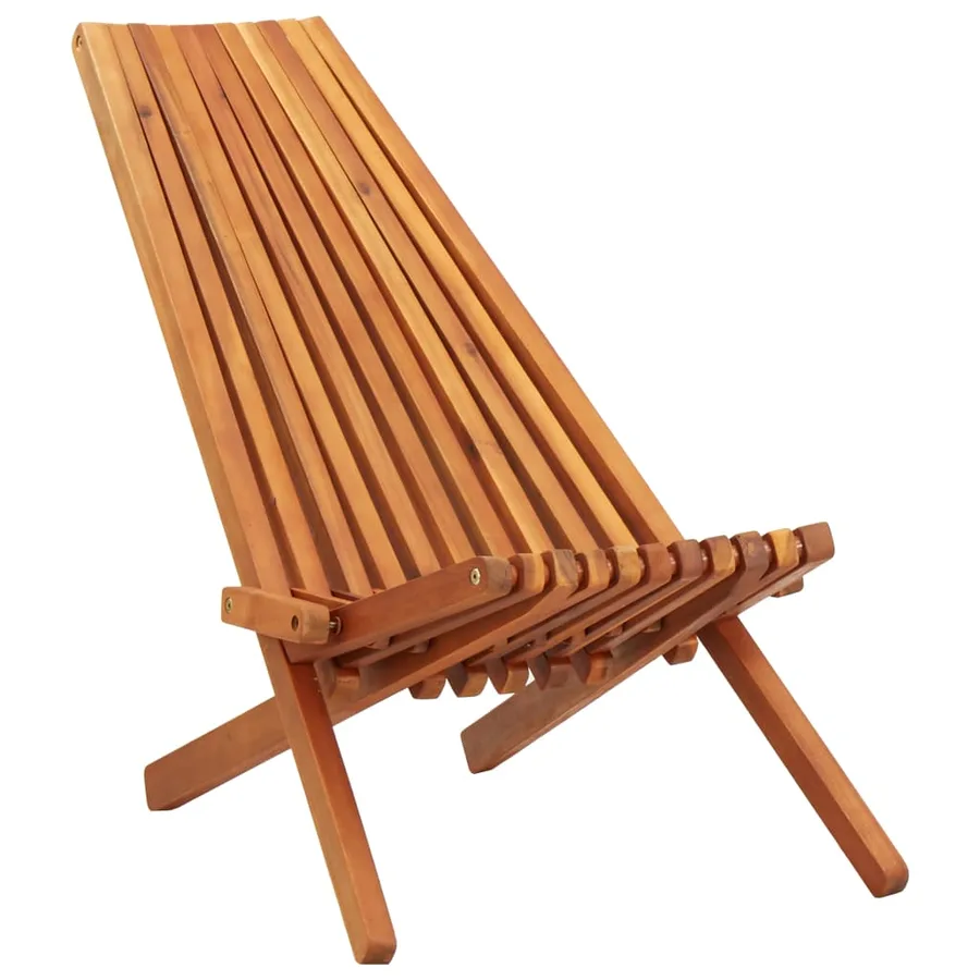 Outdoor folding chairs set of 2 Solid acacia wood - 2