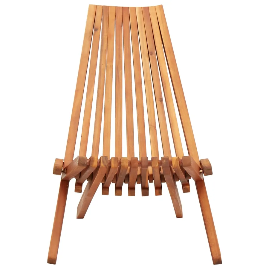 Outdoor folding chairs set of 2 Solid acacia wood - 3