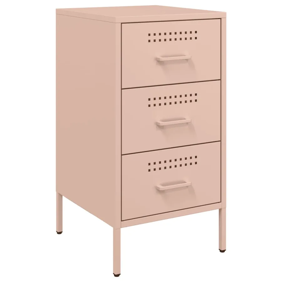 Table de chevet rose 36x39x68 cm acier - 2