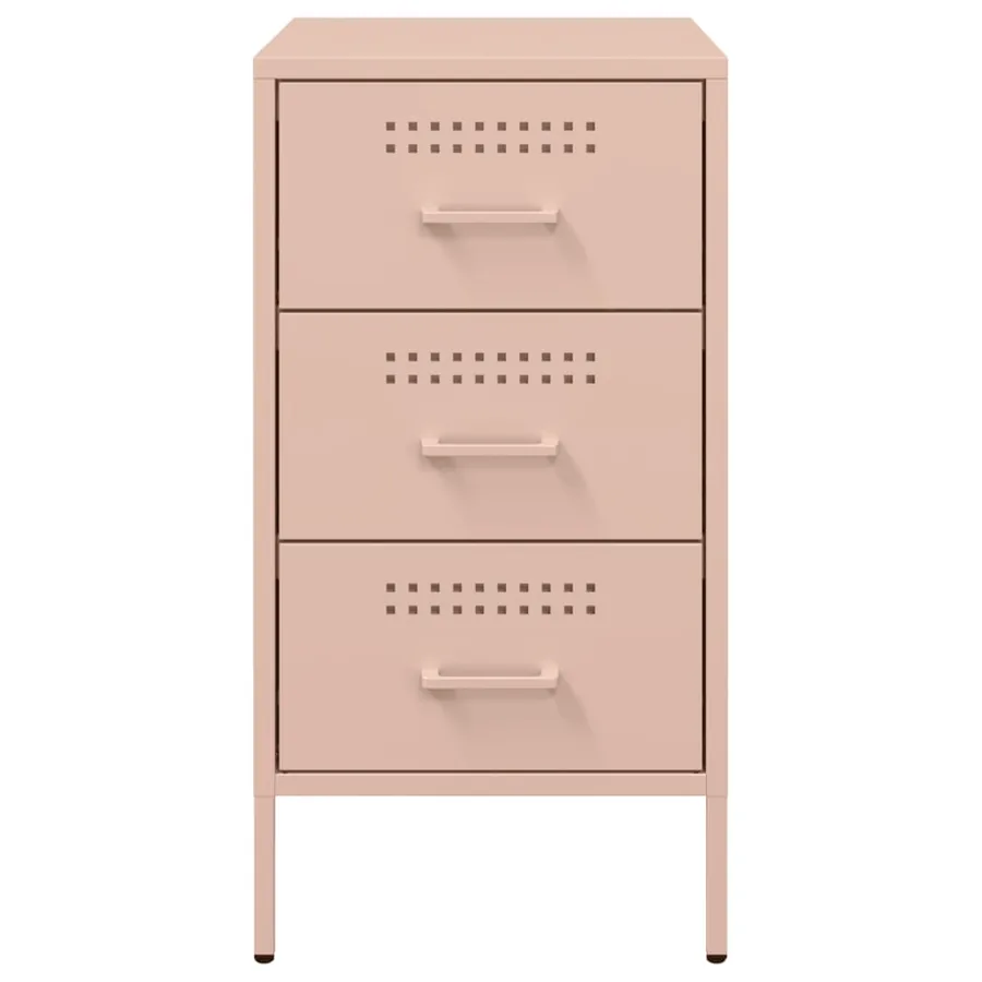 Table de chevet rose 36x39x68 cm acier - 6