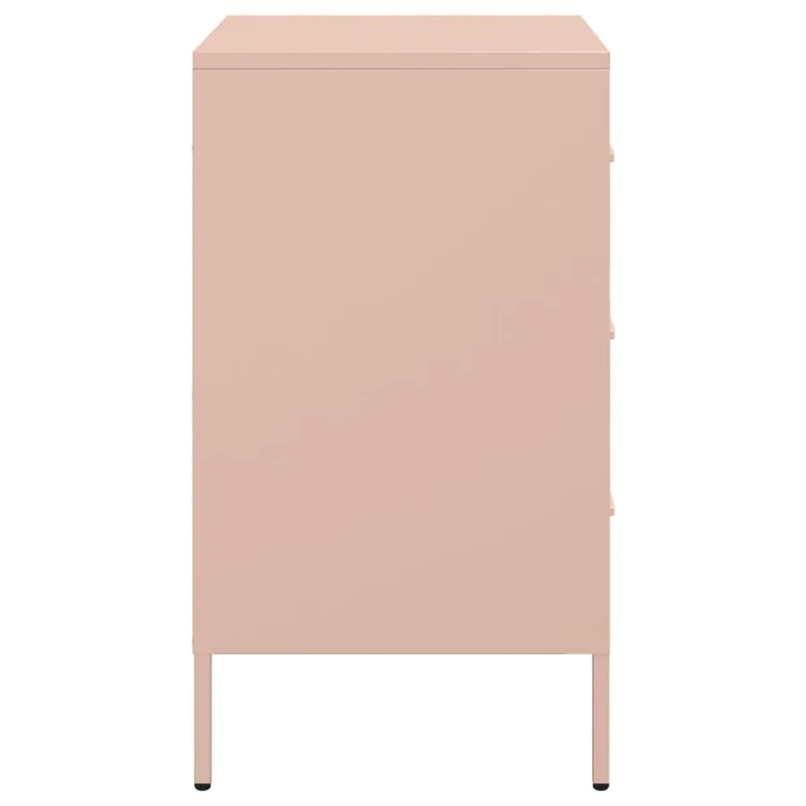 Table de chevet rose 36x39x68 cm acier - 7