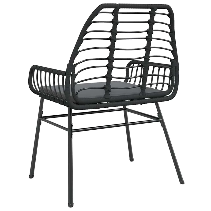 Chaises de jardin lot de 2 avec coussins noir résine tressée - 7