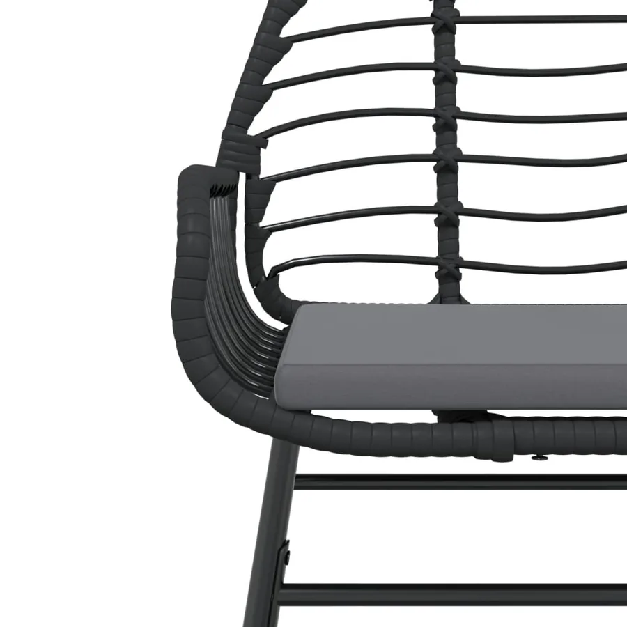 Chaises de jardin lot de 2 avec coussins noir résine tressée - 8