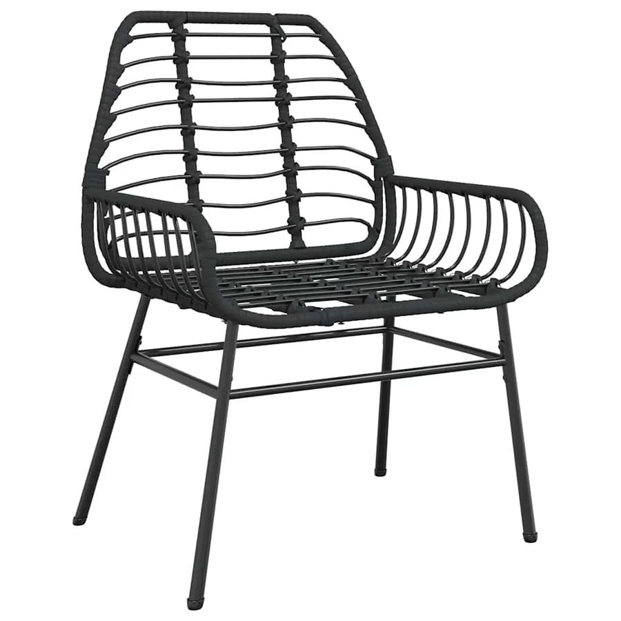 Chaises de jardin lot de 2 Noir Résine tressée - 4