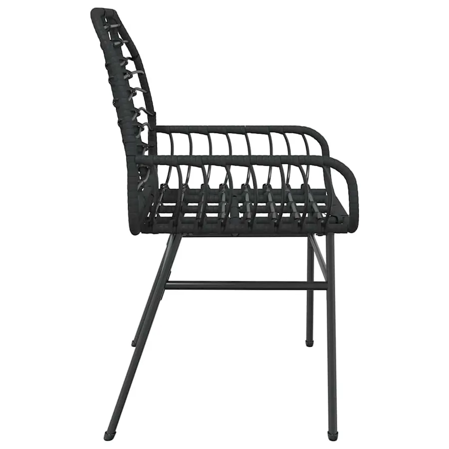 Chaises de jardin lot de 2 Noir Résine tressée - 6