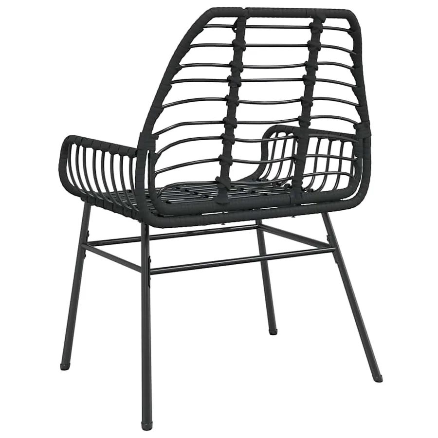 Chaises de jardin lot de 2 Noir Résine tressée - 7