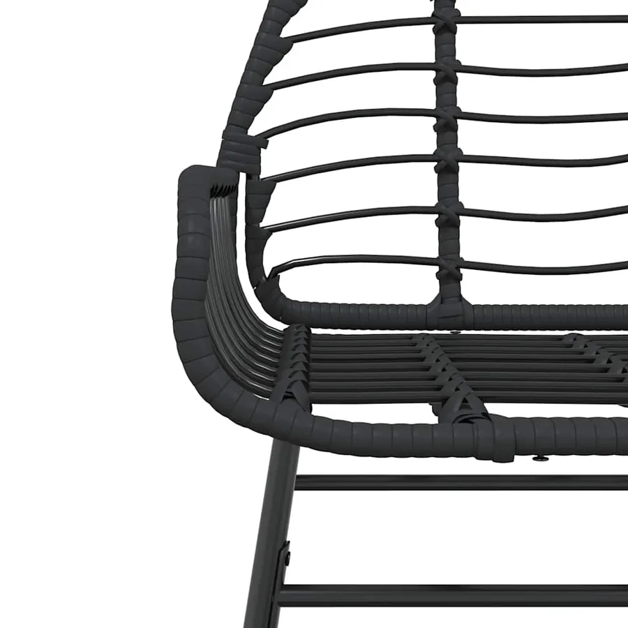 Chaises de jardin lot de 2 Noir Résine tressée - 8
