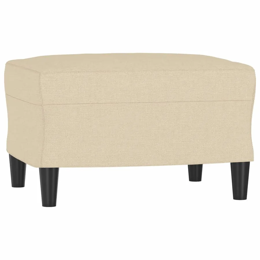 Canapé à 3 places avec repose-pieds Crème 180 cm Tissu - 5