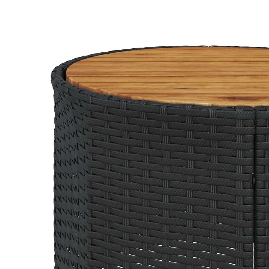 Canapé de jardin avec table coussins rond noir résine tressée - 10