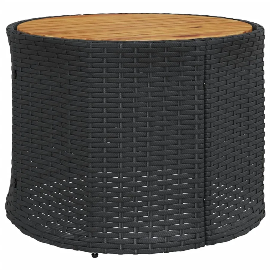 Canapé de jardin avec table coussins rond noir résine tressée - 7