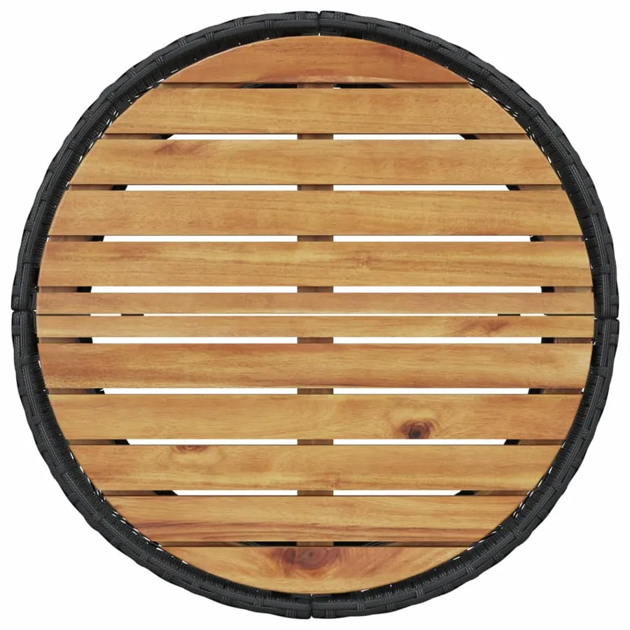 Canapé de jardin avec table coussins rond noir résine tressée - 8
