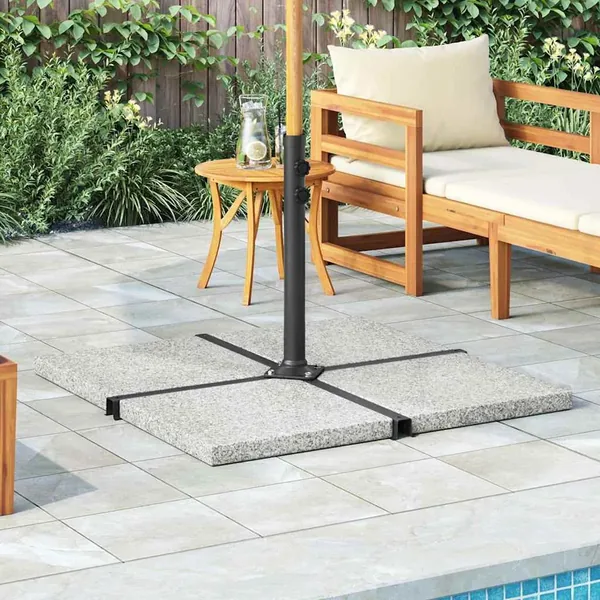 Plaque de poids carrée pour parasol Granit 25 kg Gris