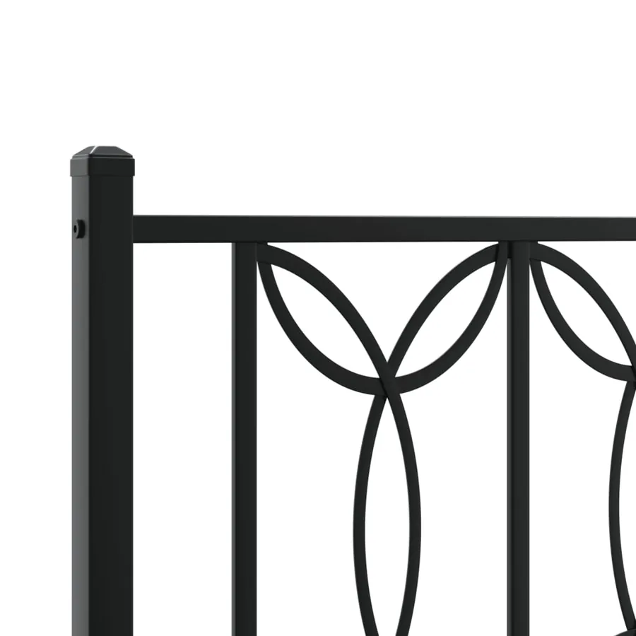 Cadre de lit métal sans matelas avec tête de lit noir 193x203cm - 7