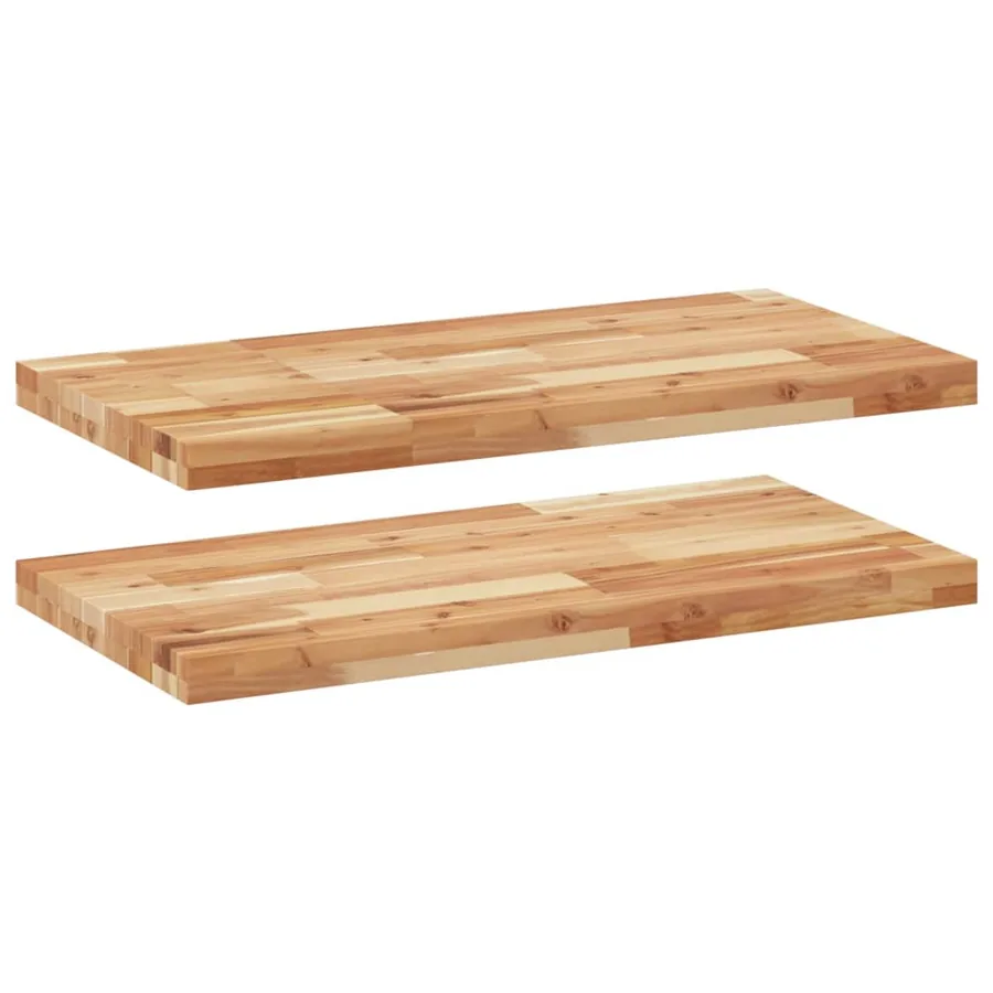 Étagères flottantes 2 pcs 80x40x4 cm acacia massif à l'huile - 2