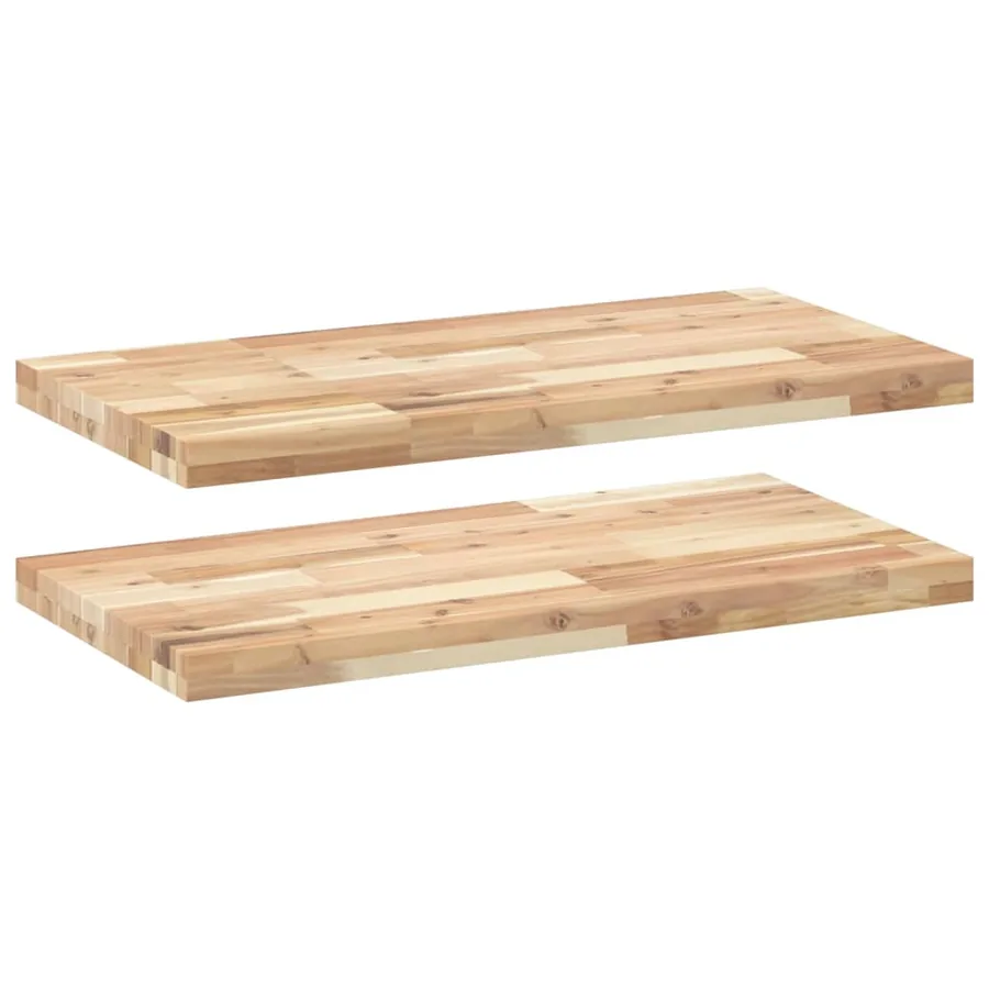 Étagères flottantes 2 pcs 100x40x4 cm acacia massif non traité - 2