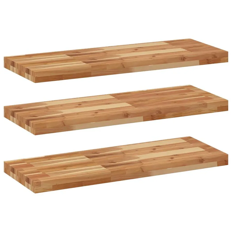 Étagères flottantes 3 pcs 100x30x4 cm acacia massif à l'huile - 2