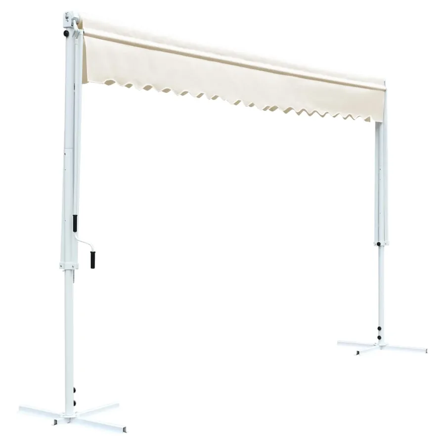 Auvent sur pied 600 x 300 cm Crème - 4