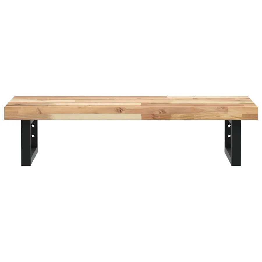 Étagère de vasque murale acier et bois massif d'acacia - 4