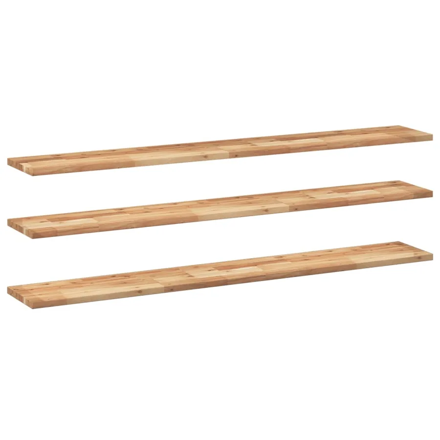 Étagères flottantes 3 pcs 120x20x2 cm acacia massif à l'huile - 2