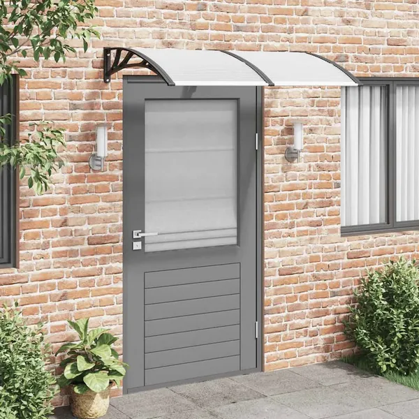 Auvent de porte Noir et transparent 150x75 cm Polycarbonate