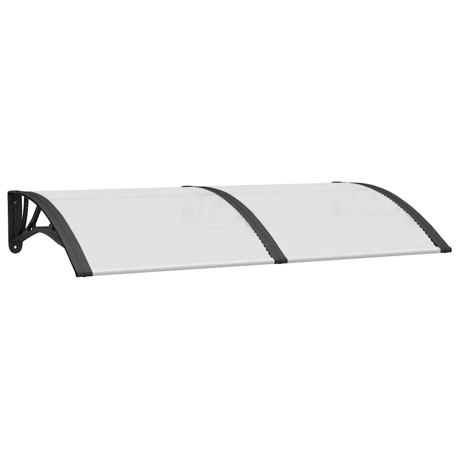 Auvent de porte Noir et transparent 150x75 cm Polycarbonate - 2