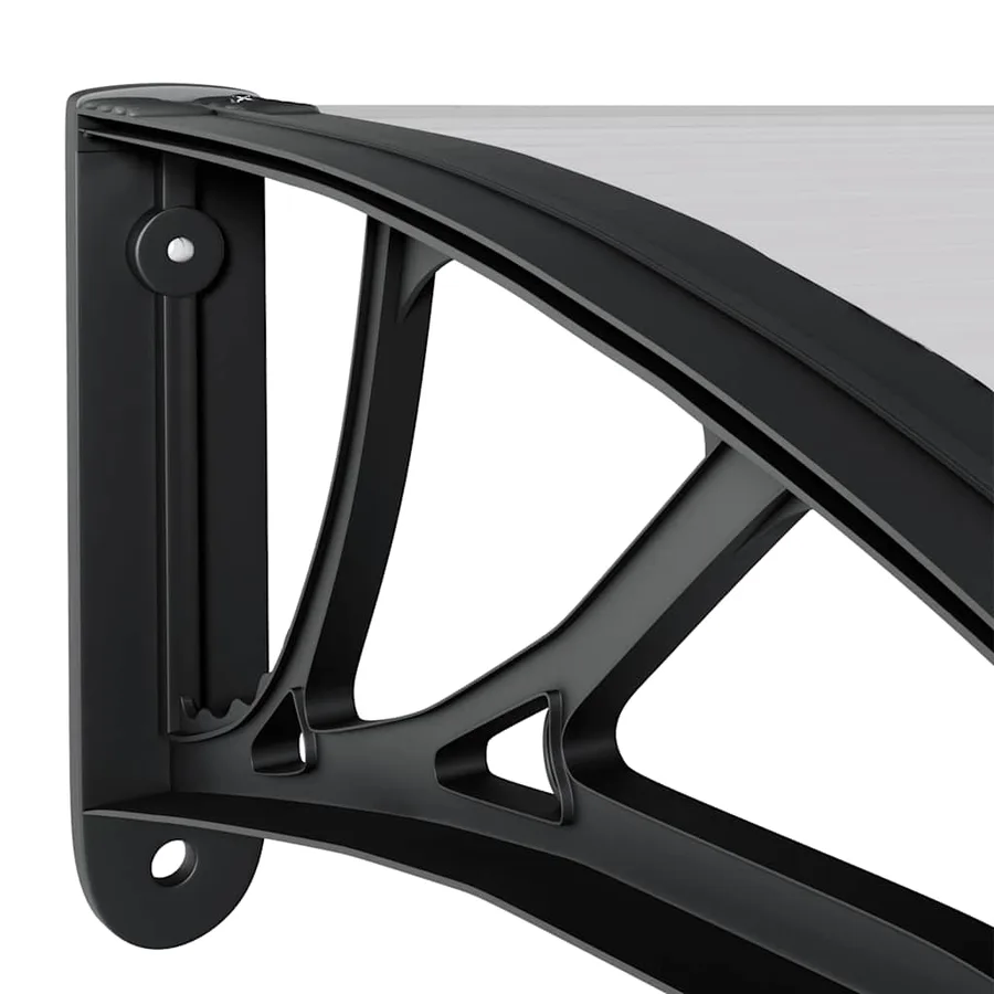 Door canopy Black and transparent 150x75 cm Polycarbonate - 6
