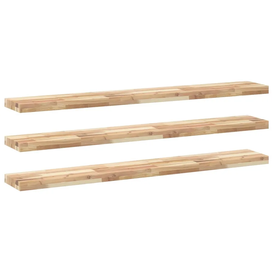 Étagères flottantes 3 pcs 140x20x4 cm acacia massif non traité - 2
