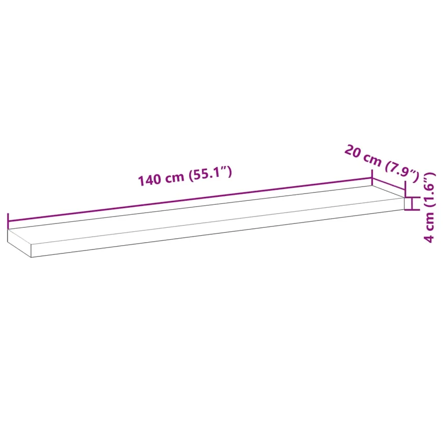 Étagères flottantes 3 pcs 140x20x4 cm acacia massif non traité - 9