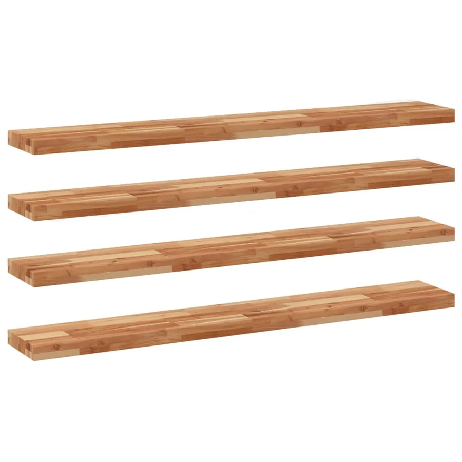 Étagères flottantes 4 pcs 140x20x4 cm acacia massif à l'huile - 2