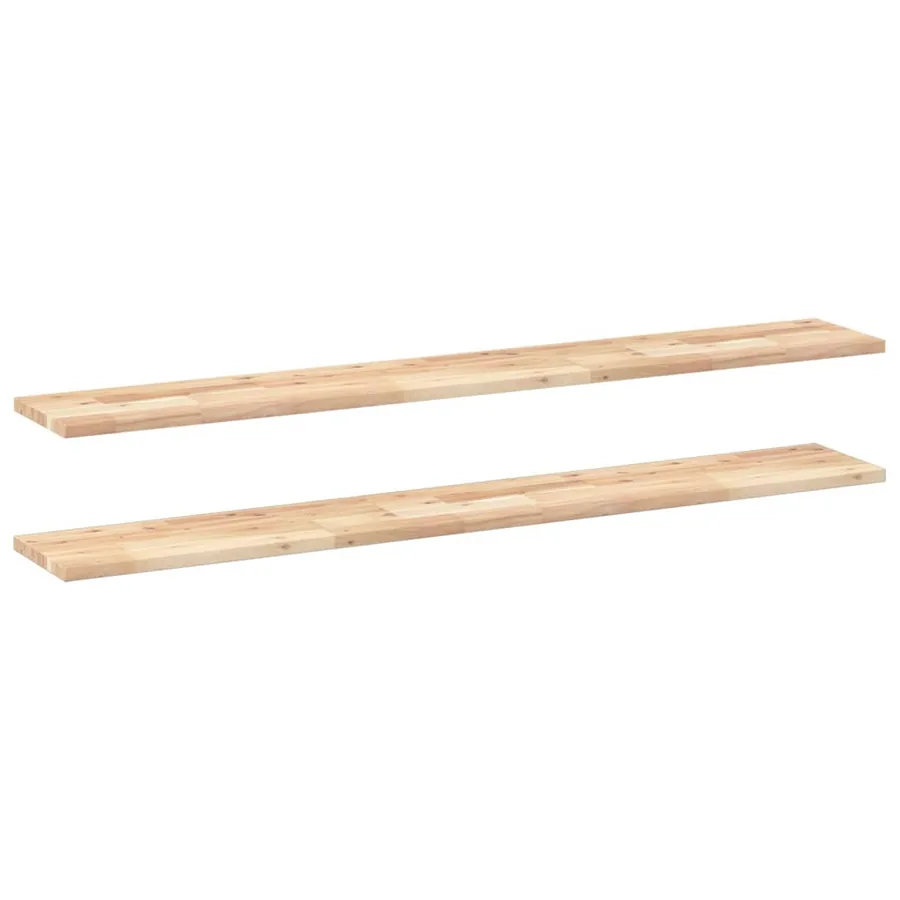 Étagères flottantes 2 pcs 120x20x2 cm acacia massif non traité - 2