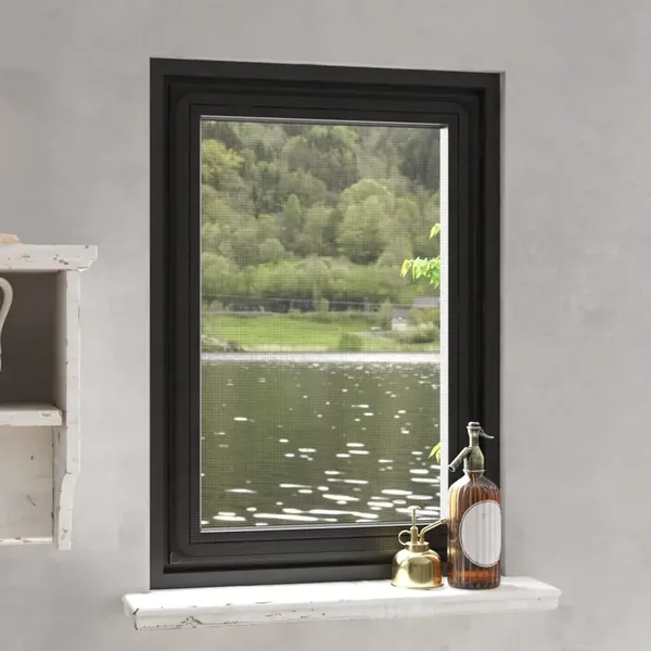 Moustiquaire magnétique pour fenêtres anthracite 80x120 cm