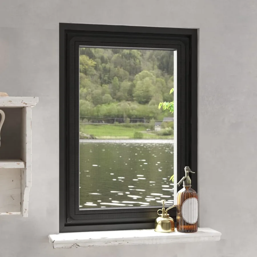 Moustiquaire magnétique pour fenêtres anthracite 80x120 cm