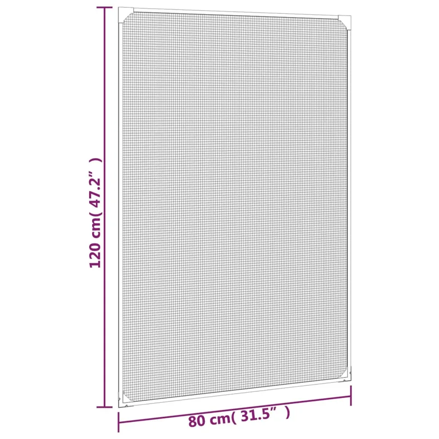 Moustiquaire magnétique pour fenêtres anthracite 80x120 cm - 8