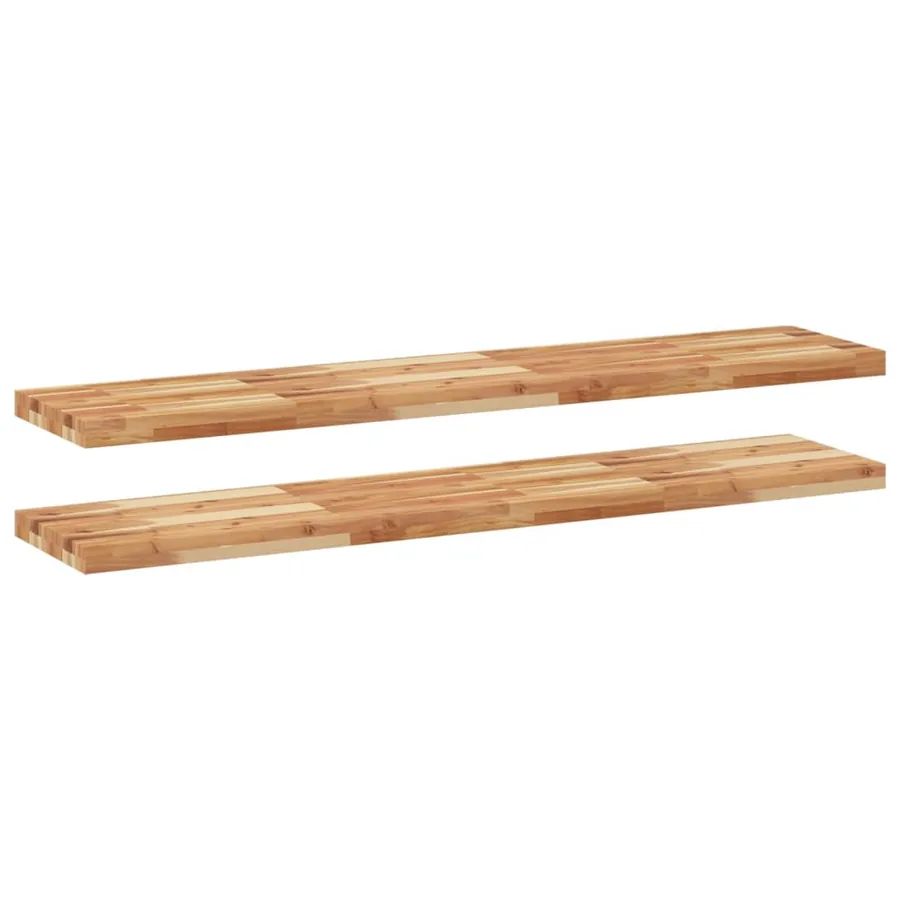 Étagères flottantes 2 pcs 120x30x4 cm acacia massif à l'huile - 2