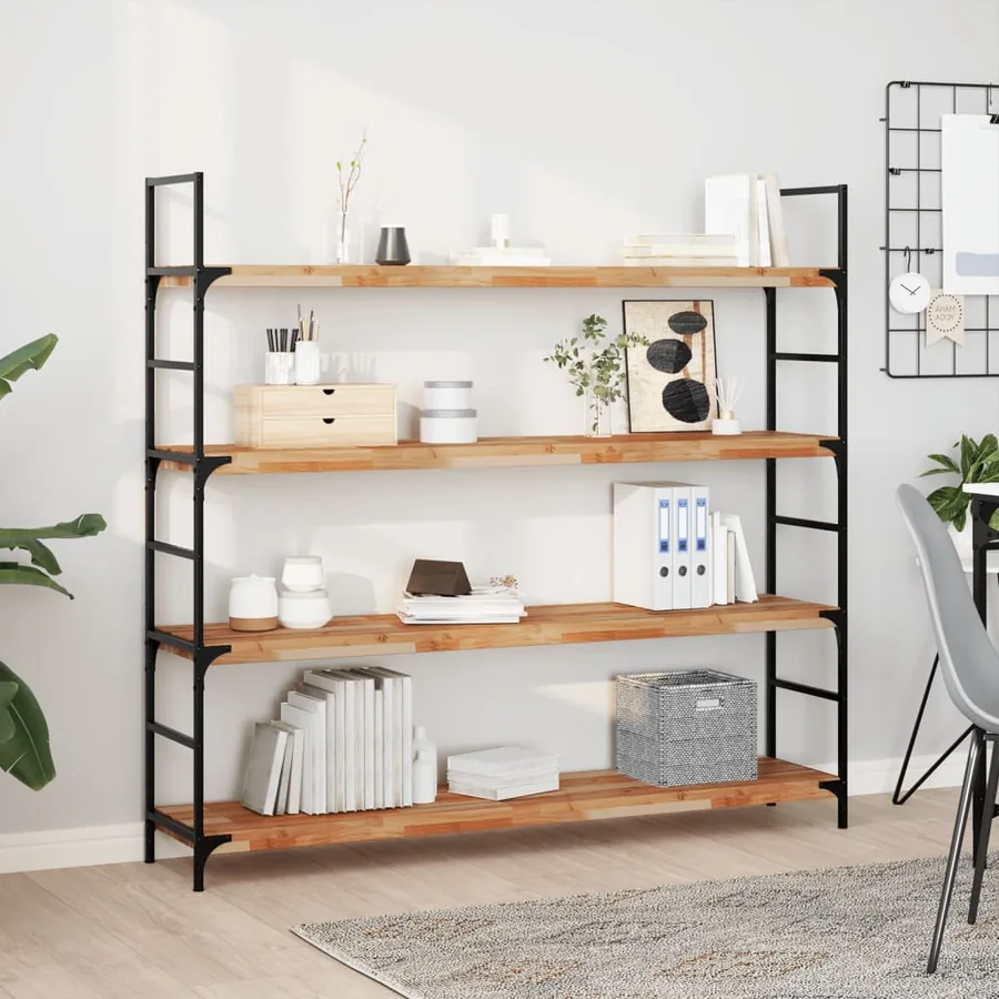 Étagères flottantes 4 pcs 120x30x4 cm acacia massif à l'huile