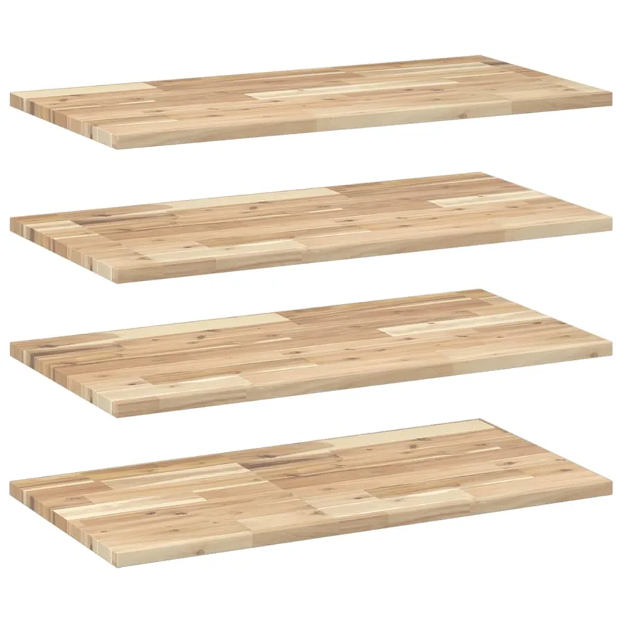 Étagères flottantes 4 pcs 100x40x2 cm acacia massif non traité - 2