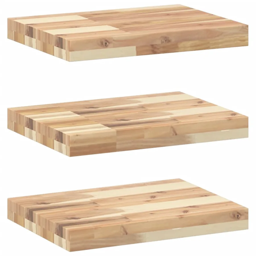 Étagères flottantes 3 pcs 60x30x4 cm acacia massif non traité - 2